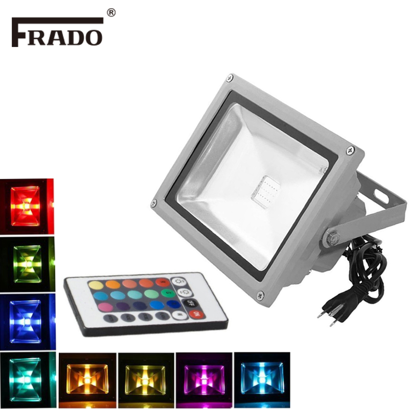 RGB LED Flood Lights 10W LED E - Outdoor Lighting Wireless ulasan dan harga