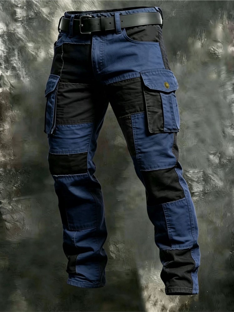 Cotton Men Cargo Pants Khaki C - Outdoor Lighting Black ulasan dan harga