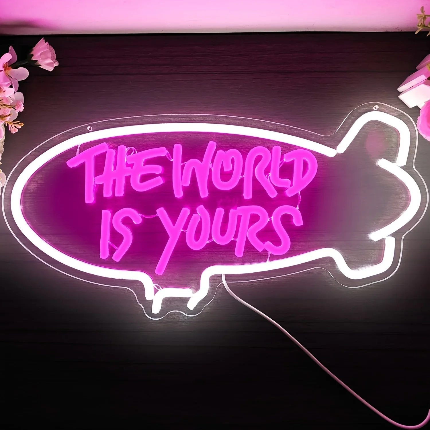 The World Is Yours Blimp Neon  - Outdoor Lighting For Your Home ulasan dan harga