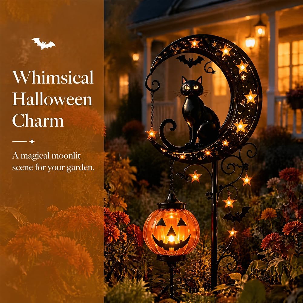 Solar Halloween Black Cat & Pu - Outdoor Lighting Black ulasan dan harga