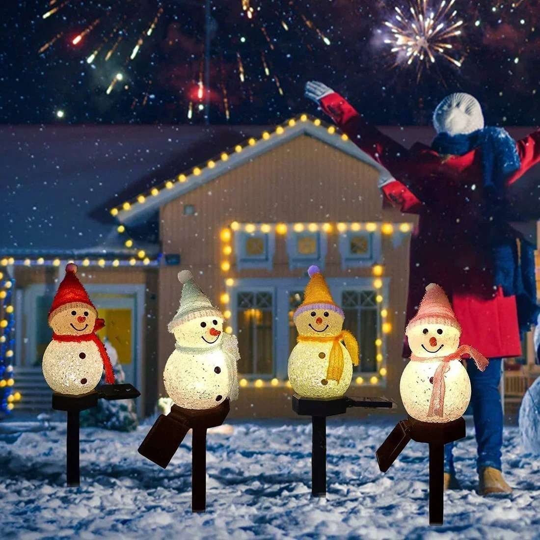 Christmas Snowman Solar Garden - Outdoor Lighting Pathway ulasan dan harga